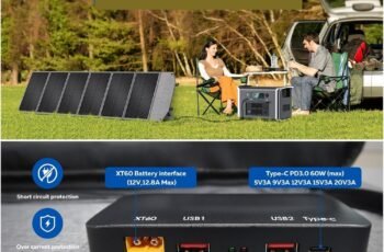 AP400 500W Portable Power Station 345.6Wh LiFePo4 Battery 100W 200W Solar Panel AC Charging Camping Equipment Ultra-Long Battery Life(AP400 Add SP200)