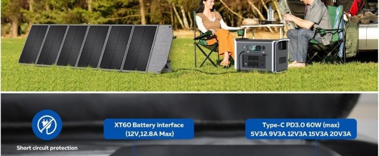 AP400 500W Portable Power Station 345.6Wh LiFePo4 Battery 100W 200W Solar Panel AC Charging Camping Equipment Ultra-Long Battery Life(AP400 Add SP200)