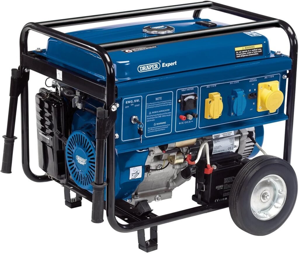 Draper 5.5KVA/5.0KW Petrol Generator with Wheel