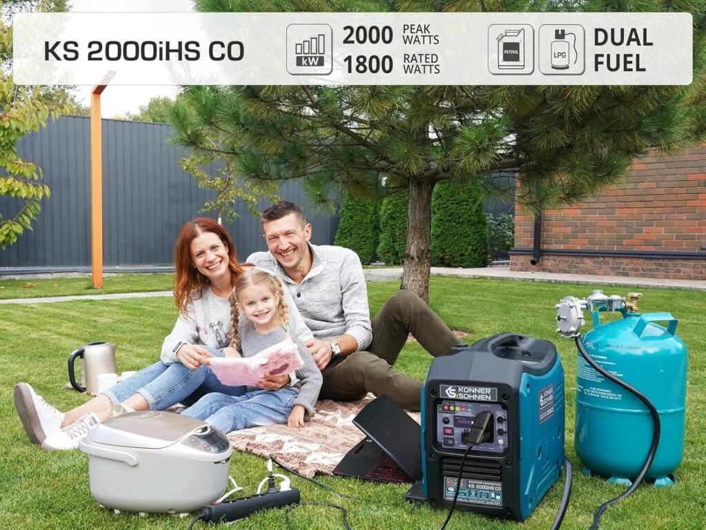 Konner Sohnen 2250W 17A Fuel Inverter Generator, Fuel Efficient Technology, Super Quiet, Light, CO Sensor, Support for Home Use Konner Sohnen 2250W 17A Fuel Inverter Generator, Fuel Efficient Technology, Super Quiet, Light, CO Sensor, Support for Home Use