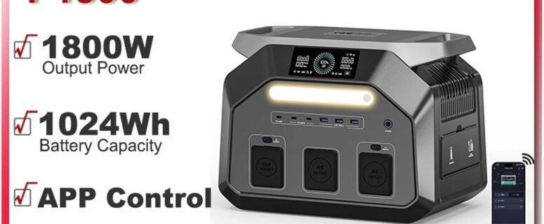 P1800W Portable Power Station LiFePO4 Battery 1024Wh 3600W Peak AC V Output Trolley For RV Camping Van With Mobile APP Ultra-Long Battery Life Review (2026)