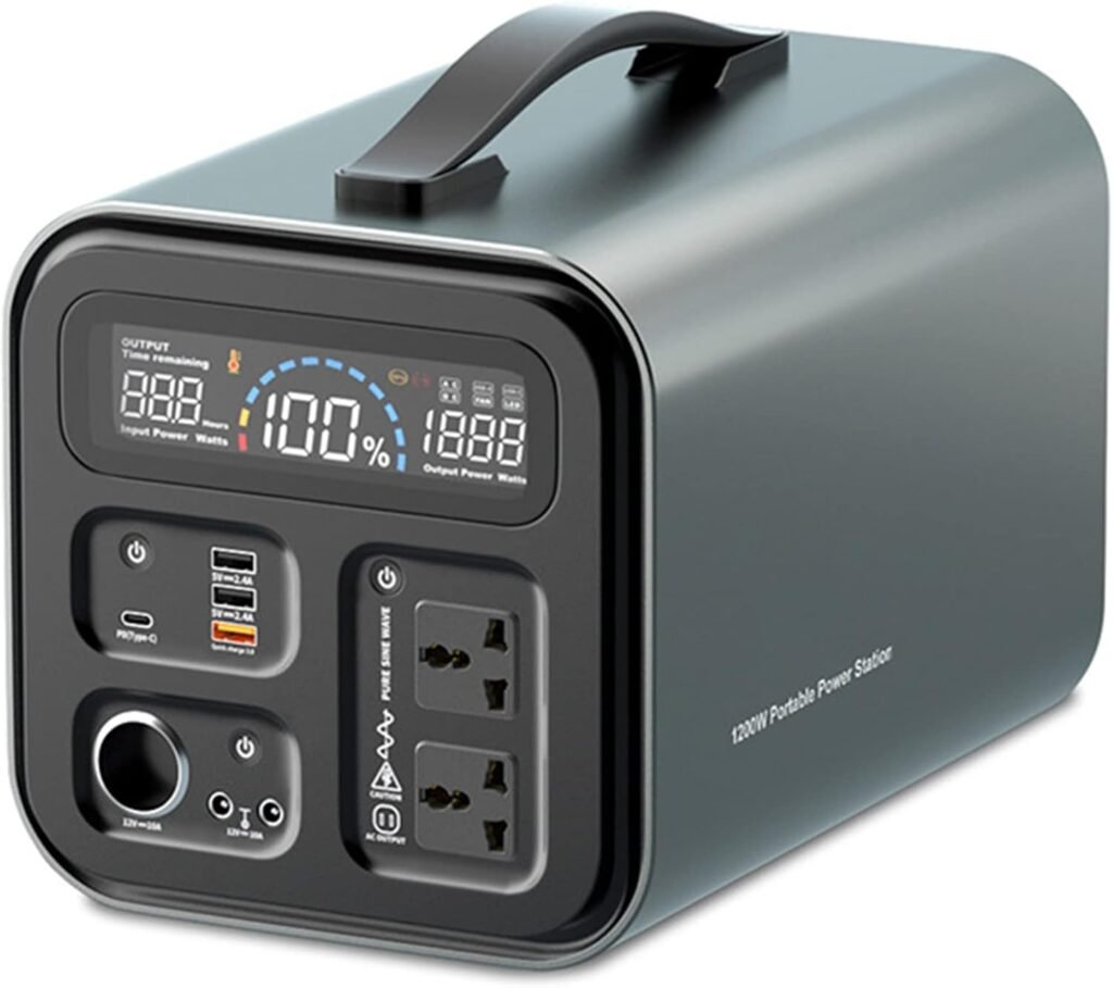 Portable Power Station, Solar Generator 1200W(Peak 2000W) AC DC USB W USB-C PD Output Pure Sine Wave Generator 1100Wh Backup Lithium Battery for Outdoor RV Trip Camping Fishing Home          [Energy Class A]