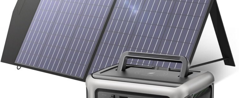 R600 Portable Power Station With Solar Panel 100W, 600W 299Wh LiFePO4 Generator UPS Battery Backup MPPT For RV Ultra-Long Battery Life(Black)