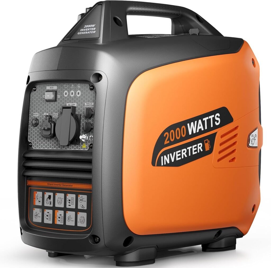 EFURDEN 2400W Petrol Inverter Generator, Silent Portable for Camping