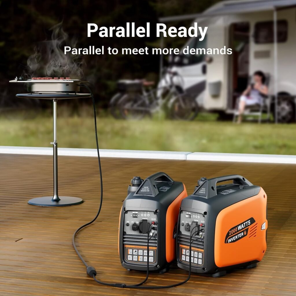 EFURDEN 2400W Petrol Inverter Generator, Silent Portable for Camping