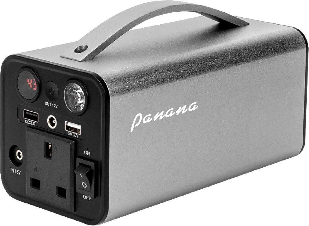 Panana Portable Power Station 166Wh (45,000mAh), 180W Pure Sine Wave Lithium Battery Backup, Solar Generator with AC/DC/USB, Emergency Power Supply for Camping, Caravan, Home Blackout, Off-Grid Panana Portable Power Station 166Wh (45,000mAh), 180W Pure Sine Wave Lithium Battery Backup, Solar Generator with AC/DC/USB, Emergency Power Supply for Camping, Caravan, Home Blackout, Off-Grid