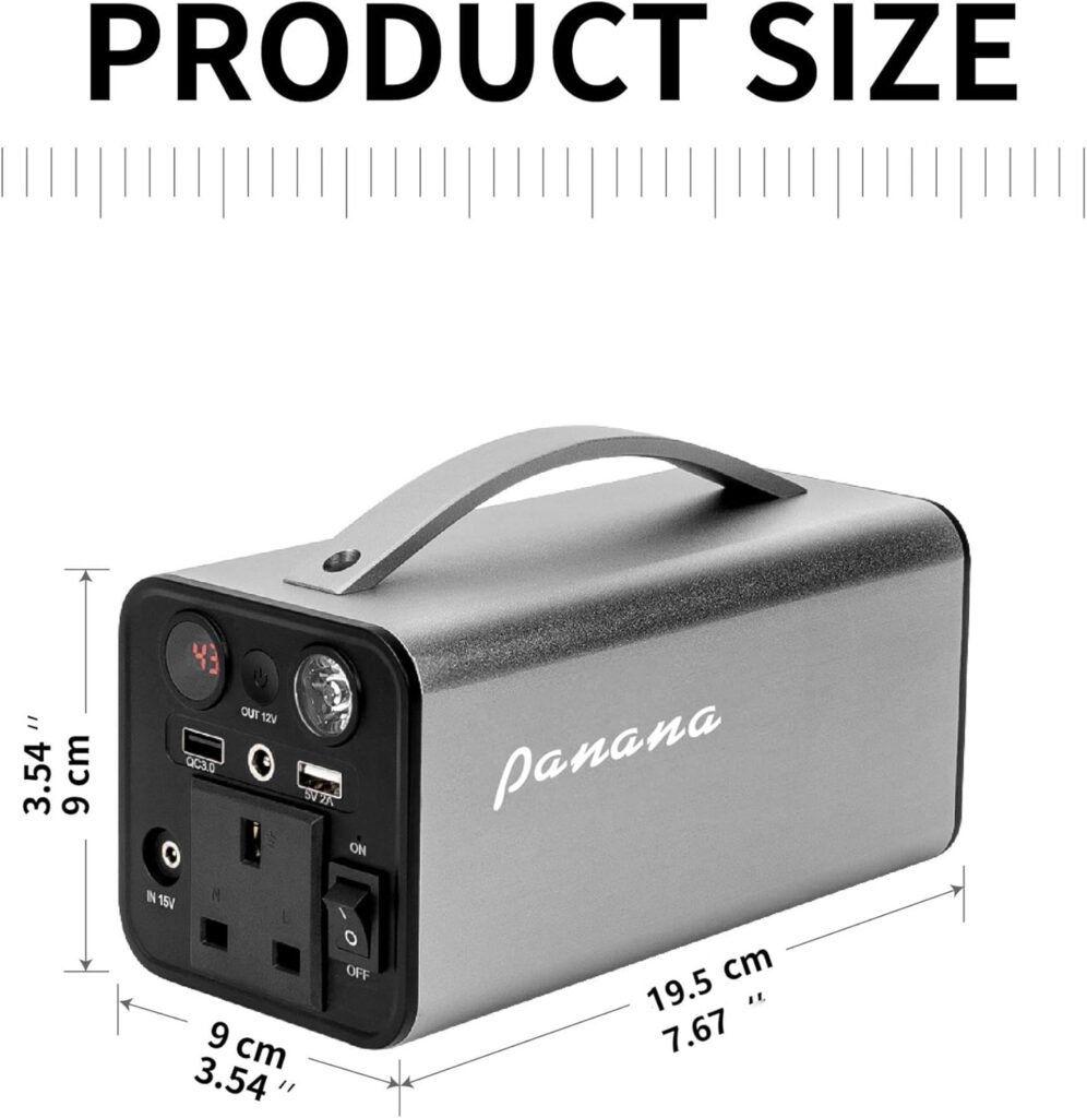 Panana Portable Power Station 166Wh (45,000mAh), 180W Pure Sine Wave Lithium Battery Backup, Solar Generator with AC/DC/USB, Emergency Power Supply for Camping, Caravan, Home Blackout, Off-Grid Panana Portable Power Station 166Wh (45,000mAh), 180W Pure Sine Wave Lithium Battery Backup, Solar Generator with AC/DC/USB, Emergency Power Supply for Camping, Caravan, Home Blackout, Off-Grid