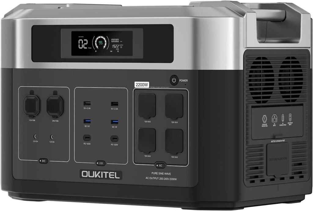 OUKTEL BP2000 Portable Power Station 2200W, 2048Wh Solar Generator, LiFePO4 Battery for Energy Storage, Emergencies in Home Backup, Motorhomes, Outdoor Camping OUKTEL BP2000 Portable Power Station 2200W, 2048Wh Solar Generator, LiFePO4 Battery for Energy Storage, Emergencies in Home Backup, Motorhomes, Outdoor Camping